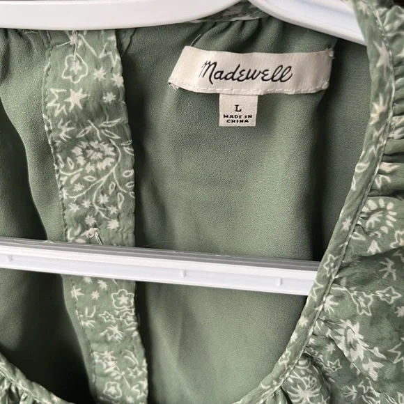 Madewell Green Floral Midi Dress - Picture 9 of 10